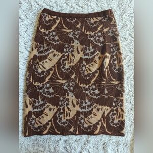 Sparrow Anthropologie Women’s Skirt XS Brown Abstract Straight Cozy EUC